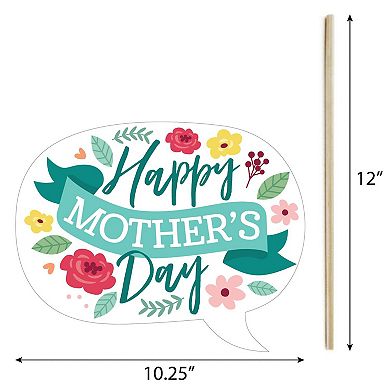 Big Dot Of Happiness Colorful Floral Happy Mother's Day - Mom Party Photo Booth Props 20 Ct