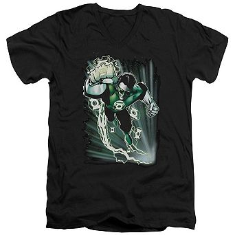 Justice League Of America Emerald Energy Short Sleeve Adult V Neck T-shirt