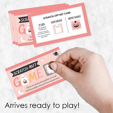 Big Dot Of Happiness Pastel Halloween - Pink Pumpkin Party Game Scratch Off Cards - 22 Count