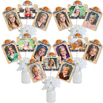 Big Dot Of Happiness Nothin' But Net Basketball Party - Centerpiece Photo Table Toppers 15 ct
