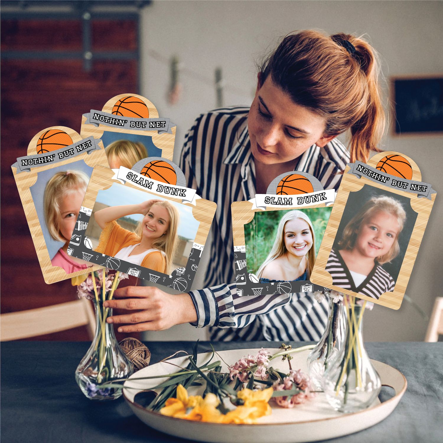 Big Dot Of Happiness Basketball Table Centerpieces - 10 Count Fold & Flare Party Decor