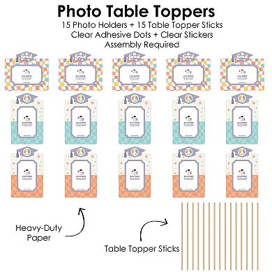 Big Dot Of Happiness Groovy Grad Hippie Picture Centerpiece Sticks Photo Table Toppers 15 Pc