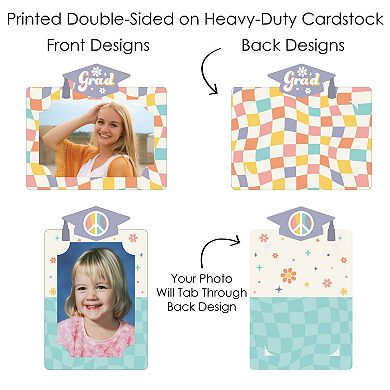 Big Dot Of Happiness Groovy Grad Hippie Picture Centerpiece Sticks Photo Table Toppers 15 Pc