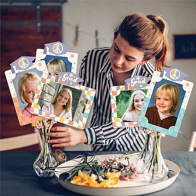 Big Dot Of Happiness Groovy Grad Hippie Picture Centerpiece Sticks Photo Table Toppers 15 Pc