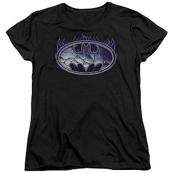 Batman Cracked Shield Short Sleeve Womens T-shirt
