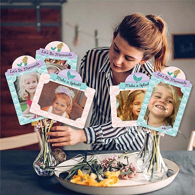 Big Dot Of Happiness Let’s Be Mermaids - Picture Centerpiece Sticks Photo Table Toppers 15 Pc