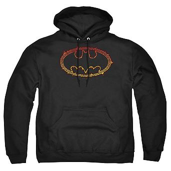 Batman Flame Outlined Logo Adult Pull Over Hoodie