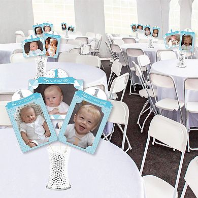 Big Dot Of Happiness 1st Birthday Boy Fun To Be One - Centerpiece Photo Table Toppers 15 Ct