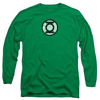 Green Lantern Scribble Lantern Logo Long Sleeve Adult T-shirt