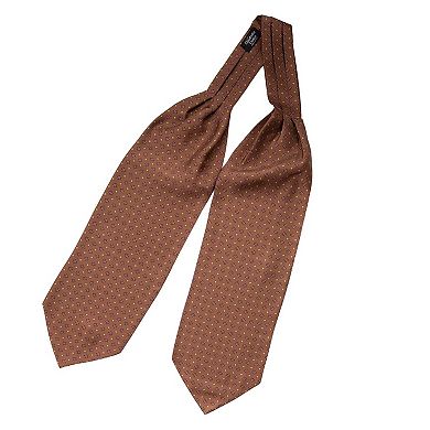 Pagani - Silk Ascot Cravat Tie For Men - Cognac