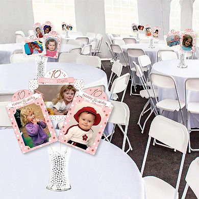 Big Dot Of Happiness 10th Pink Rose Gold Birthday Party Centerpiece Photo Table Toppers 15 Pc