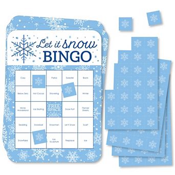 Big Dot Of Happiness Blue Snowflakes - Winter Holiday Party Bingo Game - Set Of 18