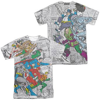 Dc Comics Face Off Short Sleeve Adult Poly Crew T-shirt