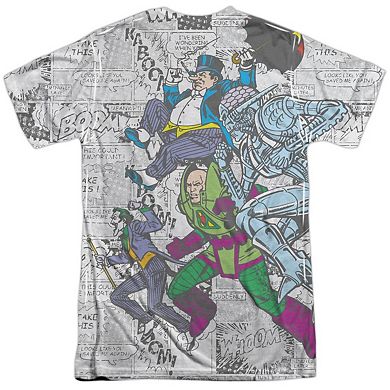 Dc Comics Face Off Short Sleeve Adult Poly Crew T-shirt