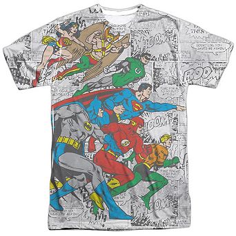 Dc Comics Face Off Short Sleeve Adult Poly Crew T-shirt