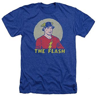 Dc Comics Flash Faded Circle Adult Heather T-shirt