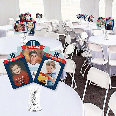 Big Dot Of Happiness Boy 16th Birthday Picture Centerpiece Sticks Photo Table Toppers 15 Pc