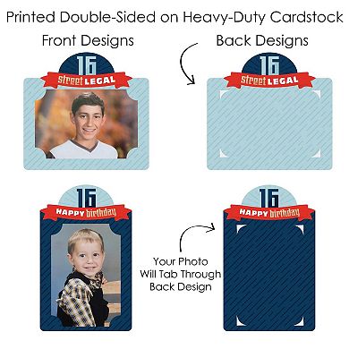 Big Dot Of Happiness Boy 16th Birthday Picture Centerpiece Sticks Photo Table Toppers 15 Pc