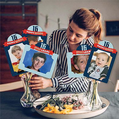 Big Dot Of Happiness Boy 16th Birthday Picture Centerpiece Sticks Photo Table Toppers 15 Pc