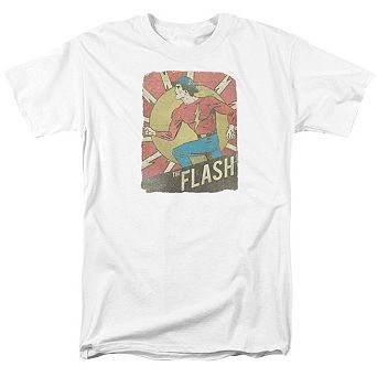 Dc Comics Flash Tattered Poster Short Sleeve Adult T-shirt