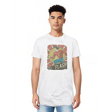Dc Comics Flash Tattered Poster Short Sleeve Adult T-shirt