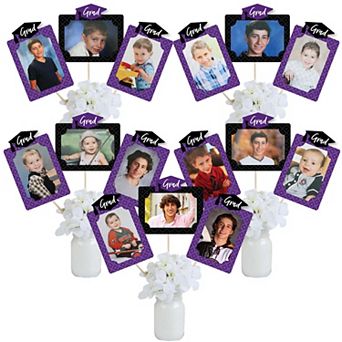 Big Dot Of Happiness Purple Grad Best Is Yet To Come - Centerpiece Photo Table Toppers 15 pc