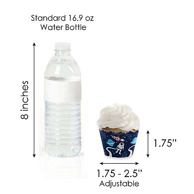 Big Dot Of Happiness Blast Off To Outer Space Decor Cupcake Wrappers & Treat Picks Kit 24 Ct