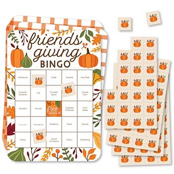 Big Dot Of Happiness Fall Friends Thanksgiving - Friendsgiving Party Bingo Game - Set Of 18