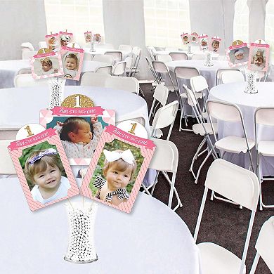 Big Dot Of Happiness 1st Birthday Girl Fun To Be One - Centerpiece Photo Table Toppers 15 Pc