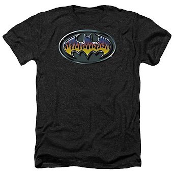 Batman Hot Rod Shield Adult Heather T-shirt