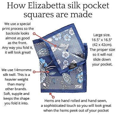 Pavone - Large Silk Pocket Square For Men
