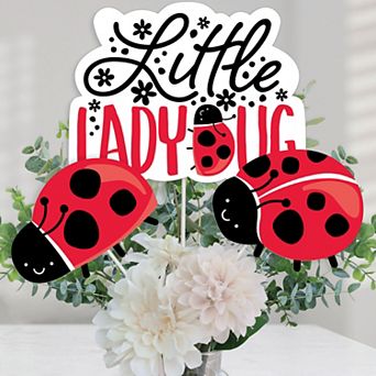 Big Dot Of Happiness Happy Little Ladybug - Party Centerpiece Sticks - Table Toppers - 15 ct