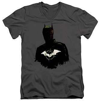 The Batman Silhouette With Riddler Logo Short Sleeve T-shirt