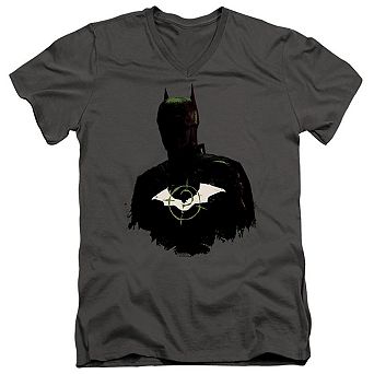 The Batman Silhouette With Riddler Logo Short Sleeve T-shirt