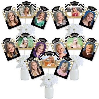 Big Dot Of Happiness Tassel Worth The Hassle Gold Grad Centerpiece Photo Table Toppers 15 pc
