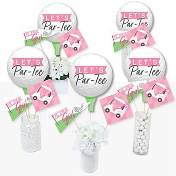 Big Dot Of Happiness Golf Girl Pink Birthday Or Baby Shower Centerpiece Table Toppers 15 ct