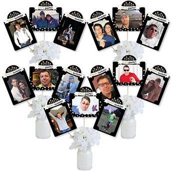 Big Dot Of Happiness Adult Happy Birthday Gold Picture Centerpiece Photo Table Toppers 15 pc