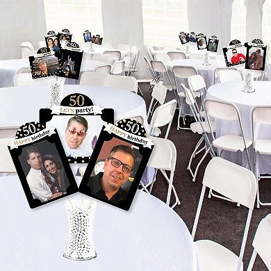 Big Dot Of Happiness Adult 50th Birthday Gold - Picture Centerpiece Photo Table Toppers 15 Pc