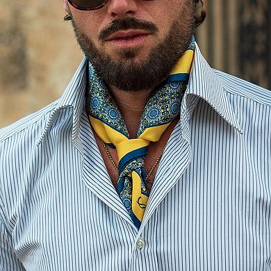 Lucca - Hand Rolled Silk Neckerchief For Men