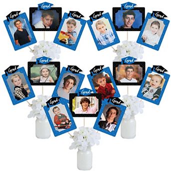 Big Dot Of Happiness Blue Grad Best Is Yet To Come - Centerpiece Photo Table Toppers - 15 pc