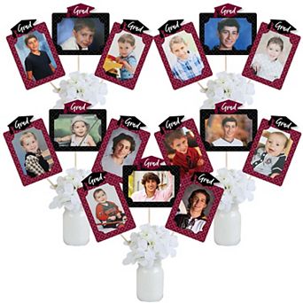 Big Dot Of Happiness Maroon Grad Best Is Yet To Come - Centerpiece Photo Table Toppers 15 pc