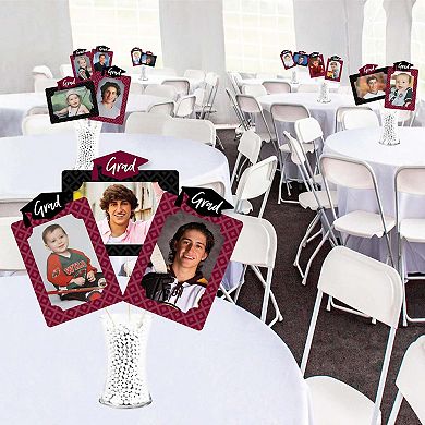 Big Dot Of Happiness Maroon Grad Best Is Yet To Come - Centerpiece Photo Table Toppers 15 Pc