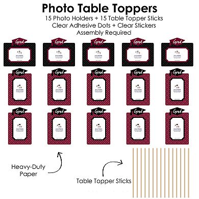 Big Dot Of Happiness Maroon Grad Best Is Yet To Come - Centerpiece Photo Table Toppers 15 Pc
