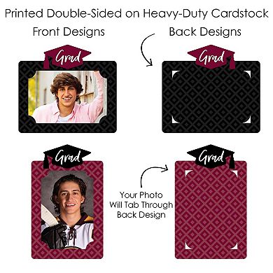 Big Dot Of Happiness Maroon Grad Best Is Yet To Come - Centerpiece Photo Table Toppers 15 Pc