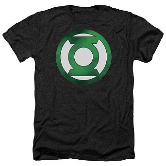 Green Lantern Green Chrome Logo Adult Heather T-shirt
