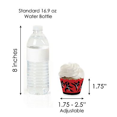 Big Dot Of Happiness Karate Master Decor Party Cupcake Wrappers & Treat Picks Kit 24 Ct