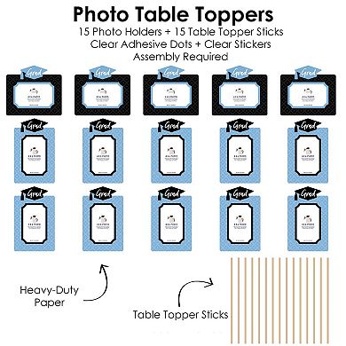 Big Dot Of Happiness Light Blue Grad Best Is Yet To Come Centerpiece Photo Table Toppers 15pc