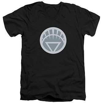 Green Lantern White Symbol Short Sleeve Adult V Neck T-shirt
