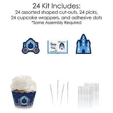 Big Dot Of Happiness Fairy Tale Fantasy Prince & Princess Cupcake Wrappers & Treat Picks 24ct