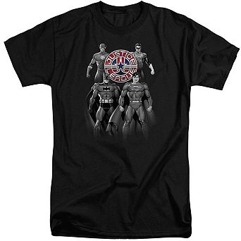 Justice League Of America Shades Of Gray Short Sleeve Adult Tall T-shirt